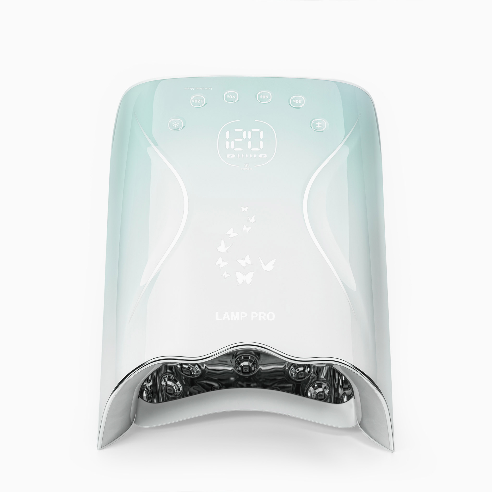 Greeen Elesecret ES-606 cordless UV LED nail lamp viewed from the front.